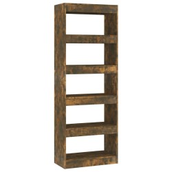 vidaXL Estantería/divisor madera ingeniería roble ahumado 60x30x166 cm