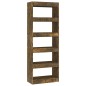 vidaXL Estantería/divisor madera ingeniería roble ahumado 60x30x166 cm