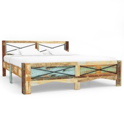 vidaXL Estructura de cama de madera maciza reciclada 140x200 cm 