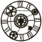 vidaXL Reloj de pared de metal marrón 80 cm vidaXL Reloj de pared de metal marrón 80 cm