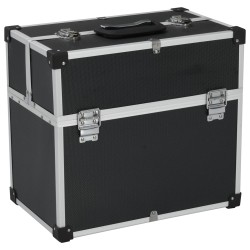 vidaXL Caja de herramientas aluminio negro 38x22,5x34 cm 