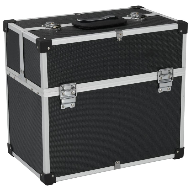 vidaXL Caja de herramientas aluminio negro 38x22,5x34 cm vidaXL Caja de herramientas aluminio negro 38x22,5x34 cm