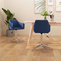 vidaXL Sillas de comedor giratorias 2 unidades tela azul