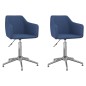 vidaXL Sillas de comedor giratorias 2 unidades tela azul vidaXL Sillas de comedor giratorias 2 unidades tela azul
