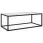 vidaXL Mesa de centro negra con vidrio de mármol blanco 100x50x35 cm vidaXL Mesa de centro negra con vidrio de mármol blanco 100x50x35 cm