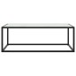 vidaXL Mesa de centro negra con vidrio de mármol blanco 100x50x35 cm vidaXL Mesa de centro negra con vidrio de mármol blanco 100x50x35 cm