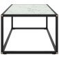 vidaXL Mesa de centro negra con vidrio de mármol blanco 100x50x35 cm vidaXL Mesa de centro negra con vidrio de mármol blanco 100x50x35 cm