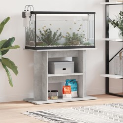 vidaXL Soporte para acuario madera ingeniería gris hormigón 80x35x60cm