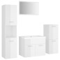 vidaXL Juego de muebles de baño madera de ingeniería blanco brillo vidaXL Juego de muebles de baño madera de ingeniería blanco brillo