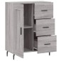 vidaXL Aparador de madera de ingeniería gris Sonoma 69,5x34x90 cm