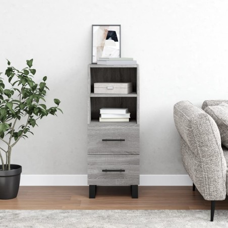 vidaXL Aparador madera de ingeniería gris Sonoma 34,5x34x90 cm