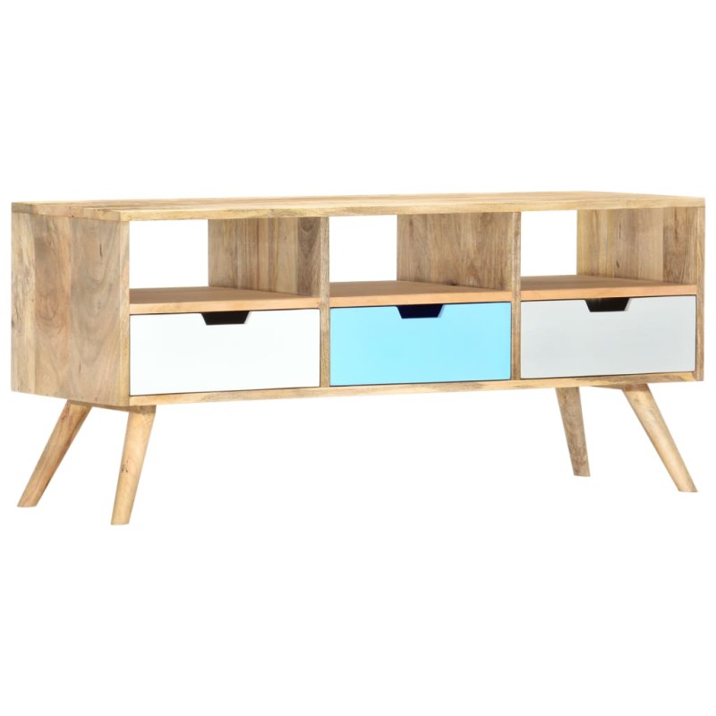 vidaXL Mueble para TV de madera maciza de mango 110x35x48 cm vidaXL Mueble para TV de madera maciza de mango 110x35x48 cm
