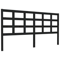 vidaXL Cabecero de cama madera maciza de pino negro 185,5x4x100 cm