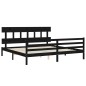 vidaXL Estructura de cama con cabecero madera maciza negro 200x200 cm vidaXL Estructura de cama con cabecero madera maciza negro 200x200 cm