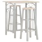 vidaXL Set mesa y sillas altas de cocina 3 piezas madera y acero vidaXL Set mesa y sillas altas de cocina 3 piezas madera y acero