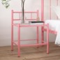 vidaXL Mesita de noche metal vidrio rosa y transparente 45x34,5x60,5cm vidaXL Mesita de noche metal vidrio rosa y transparente 45x34,5x60,5cm