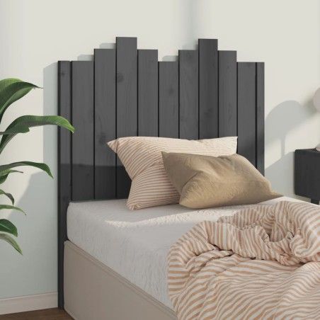 vidaXL Cabecero de cama madera maciza de pino gris 96x4x110 cm