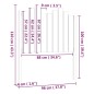 vidaXL Cabecero de cama madera maciza de pino gris 96x4x110 cm vidaXL Cabecero de cama madera maciza de pino gris 96x4x110 cm