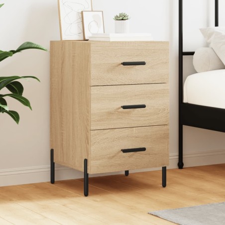 vidaXL Mesita de noche madera de ingeniería roble Sonoma 40x40x66 cm
