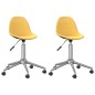 vidaXL Sillas de comedor giratorias 2 uds tela amarillo mostaza