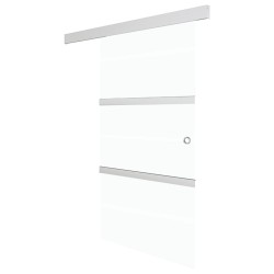 vidaXL Puerta corredera vidrio ESG y aluminio plateado 102,5x205 cm