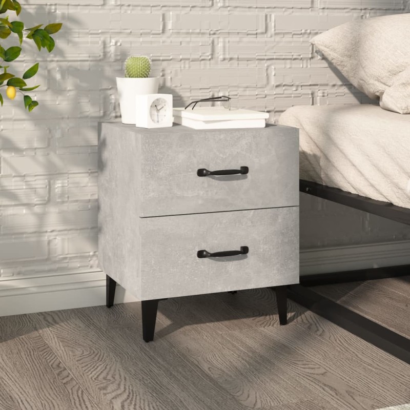 vidaXL Mesita de noche gris hormigón 40x35x47,5 cm vidaXL Mesita de noche gris hormigón 40x35x47,5 cm