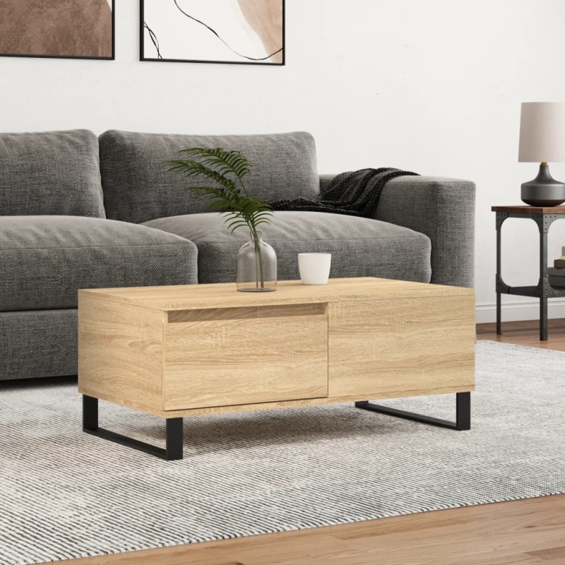 vidaXL Mesa de centro madera contrachapada roble Sonoma 90x50x36,5 cm vidaXL Mesa de centro madera contrachapada roble Sonoma 90x50x36,5 cm