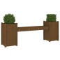 vidaXL Banco con jardineras madera maciza pino marrón miel 180x36x63cm