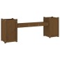 vidaXL Banco con jardineras madera maciza pino marrón miel 180x36x63cm