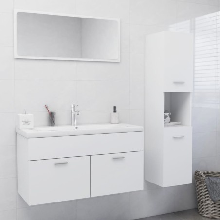 vidaXL Juego de muebles de baño madera de ingeniería blanco