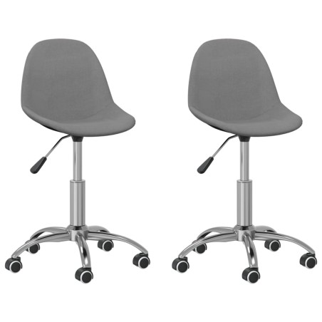 vidaXL Sillas de comedor giratorias 2 unidades tela gris claro