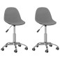 vidaXL Sillas de comedor giratorias 2 unidades tela gris claro
