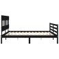 vidaXL Estructura de cama con cabecero madera maciza negro 200x200 cm vidaXL Estructura de cama con cabecero madera maciza negro 200x200 cm