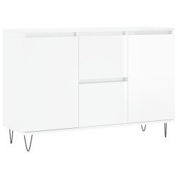 vidaXL Aparador de madera de ingeniería blanco brillante 104x35x70 cm