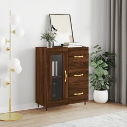 vidaXL Aparador de madera de ingeniería marrón roble 69,5x34x90 cm