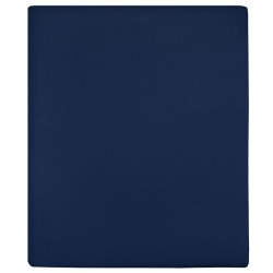 vidaXL Sábanas bajeras jersey 2 uds algodón azul marino 140x200 cm