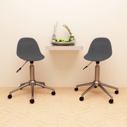 vidaXL Sillas de comedor giratorias 2 unidades tela gris oscuro