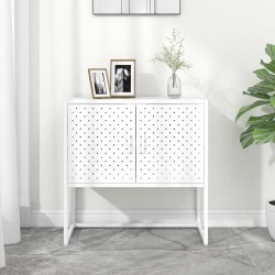 vidaXL Aparador de acero blanco 75x35x75 cm