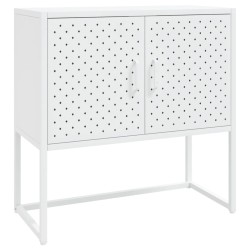 vidaXL Aparador de acero blanco 75x35x75 cm