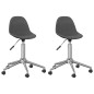 vidaXL Sillas de comedor giratorias 2 unidades tela gris oscuro