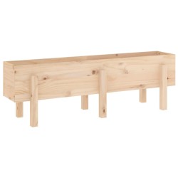 vidaXL Arriate elevado de jardín madera maciza de pino 121x30x38 cm