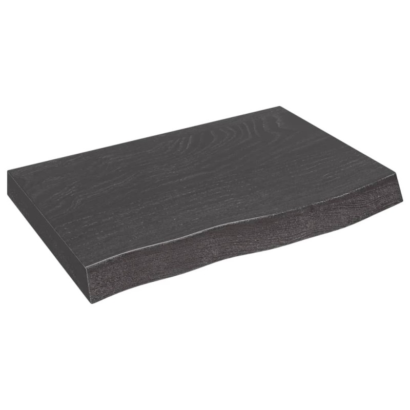 vidaXL Estante pared madera roble tratada marrón oscuro 60x40x(2-6) cm vidaXL Estante pared madera roble tratada marrón oscuro 60x40x(2-6) cm