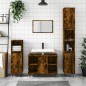 vidaXL Armario de baño madera contrachapada roble ahumado 30x30x100 cm vidaXL Armario de baño madera contrachapada roble ahumado 30x30x100 cm