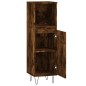 vidaXL Armario de baño madera contrachapada roble ahumado 30x30x100 cm vidaXL Armario de baño madera contrachapada roble ahumado 30x30x100 cm