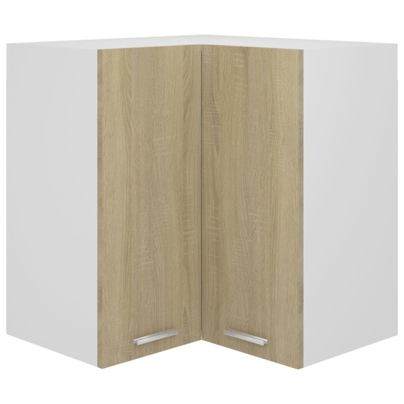vidaXL Armario colgante esquina madera de ingeniería roble 57x57x60 cm