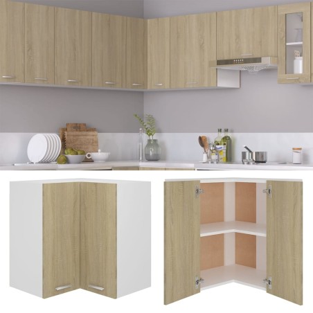 vidaXL Armario colgante esquina madera de ingeniería roble 57x57x60 cm