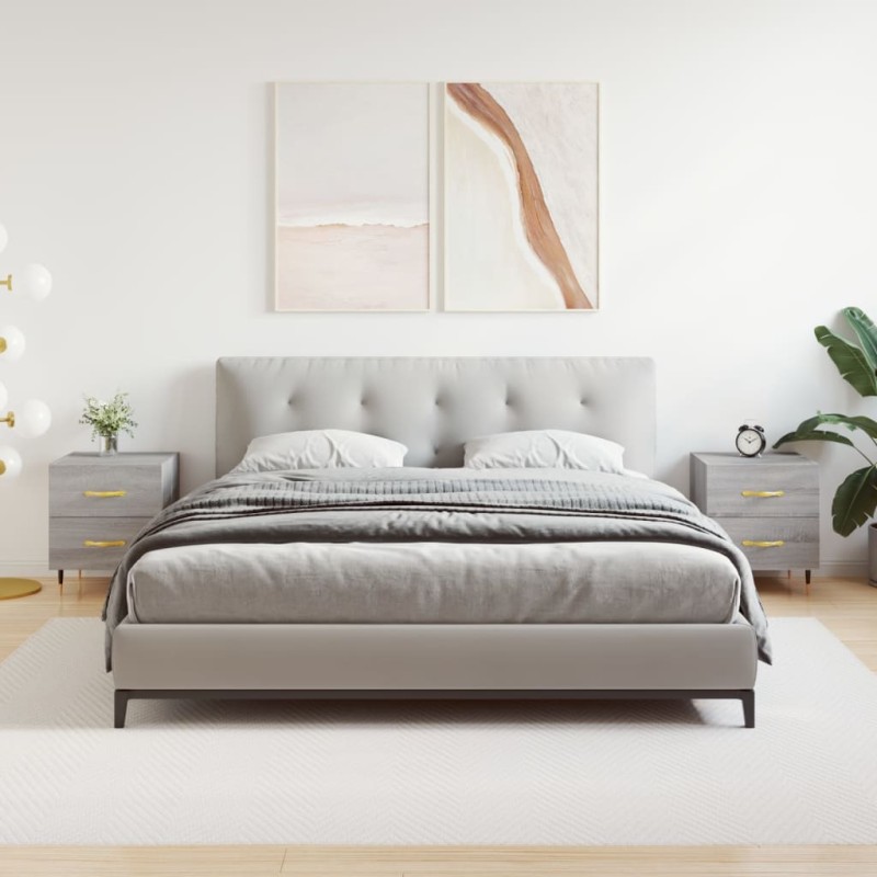 vidaXL Mesitas noche 2 uds madera ingeniería gris Sonoma 40x35x47,5 cm vidaXL Mesitas noche 2 uds madera ingeniería gris Sonoma 40x35x47,5 cm