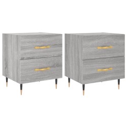 vidaXL Mesitas noche 2 uds madera ingeniería gris Sonoma 40x35x47,5 cm