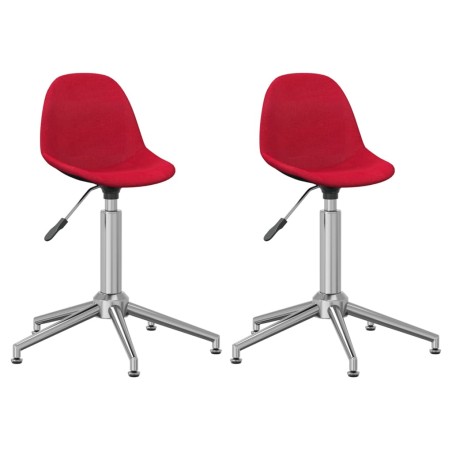 vidaXL Sillas de comedor giratorias 2 unidades tela rojo vino tinto 