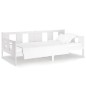 vidaXL Sofá cama madera maciza de pino blanco 90x200 cm